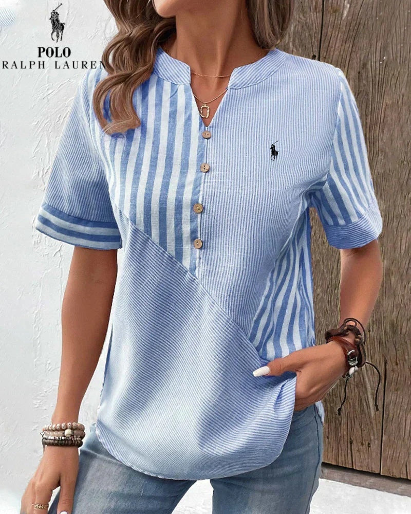 RL™ | Camicia in lino e cotone – Scollo a V (Ultimi pezzi)