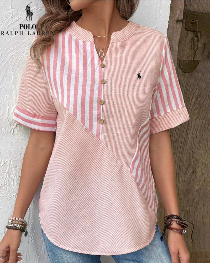 RL™ | Camicia in lino e cotone – Scollo a V (Ultimi pezzi)