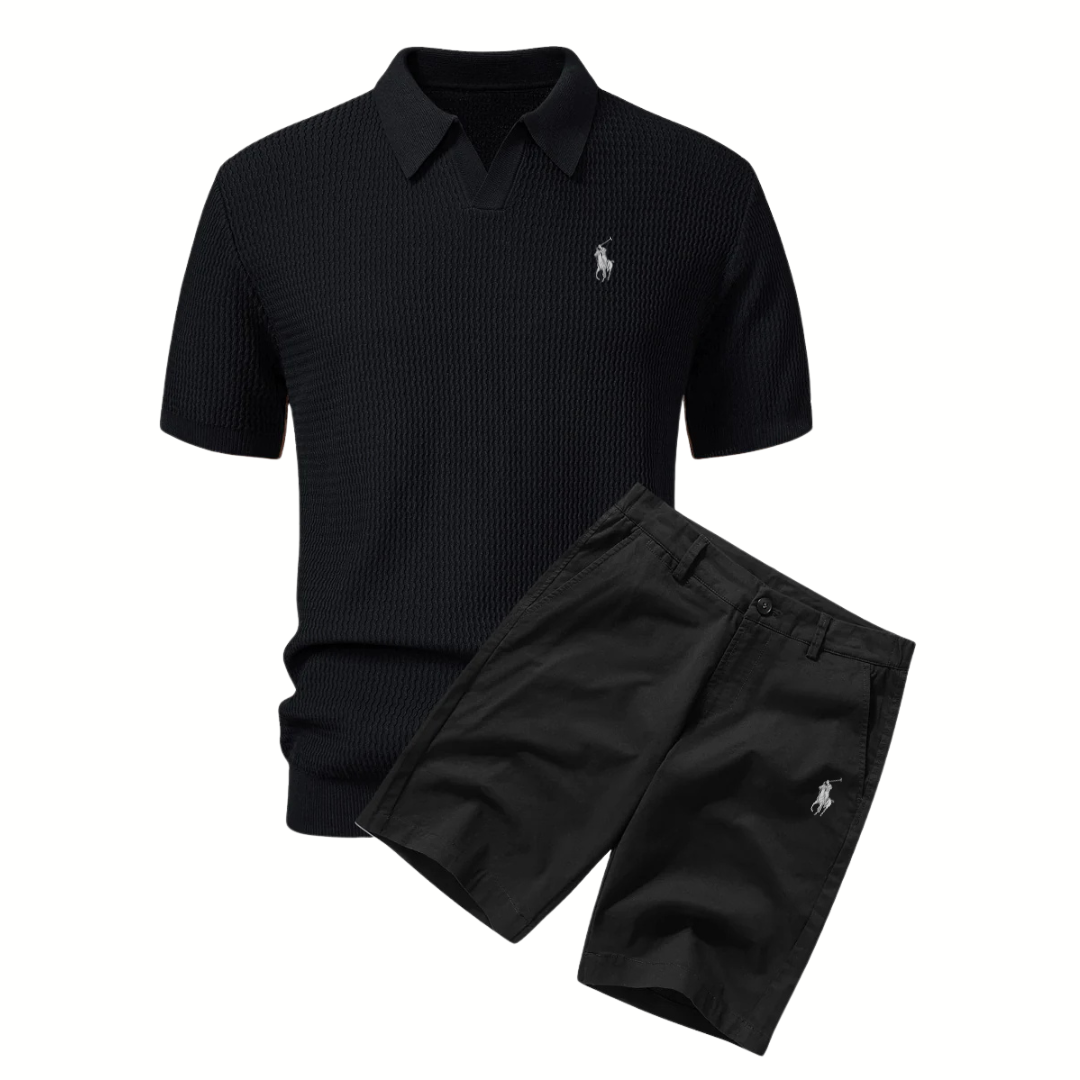 RL - Set con polo a V e chino in cotone