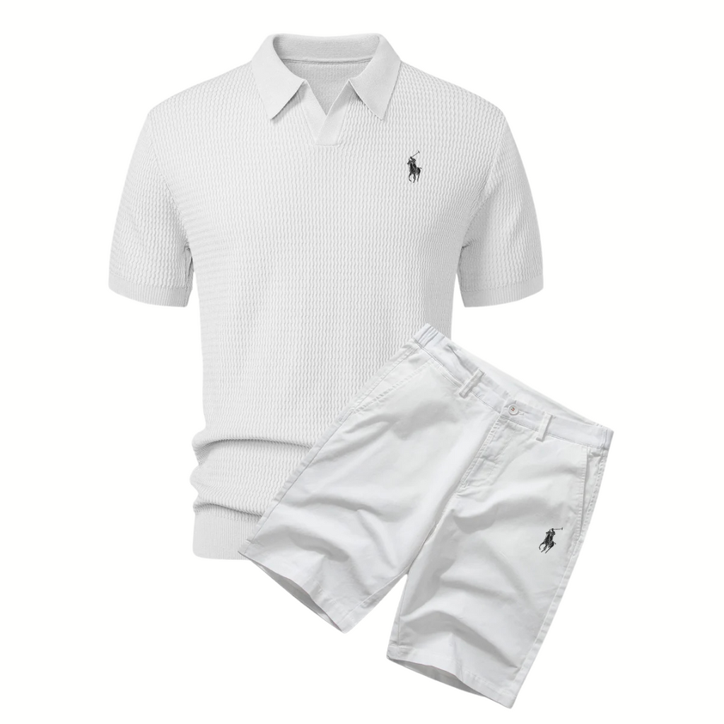 RL - Set con polo a V e chino in cotone