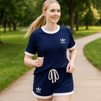 Elegante completo da donna - Top chic e pantaloncini