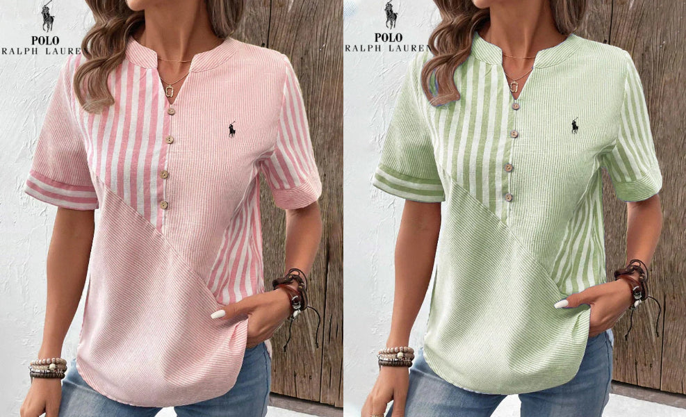 RL™ | Camicia in lino e cotone – Scollo a V (Ultimi pezzi)