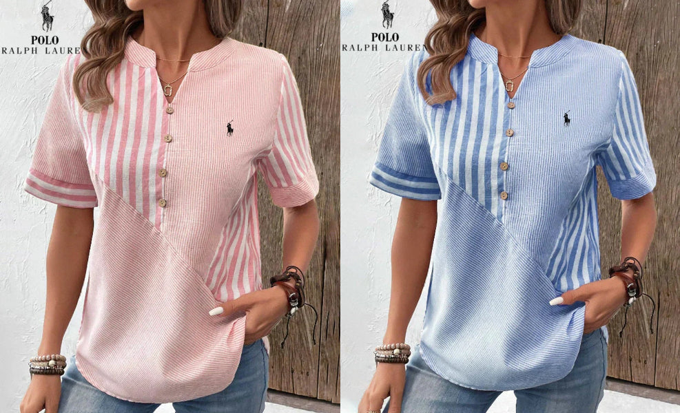 RL™ | Camicia in lino e cotone – Scollo a V (Ultimi pezzi)