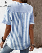 RL™ | Camicia in lino e cotone – Scollo a V (Ultimi pezzi)