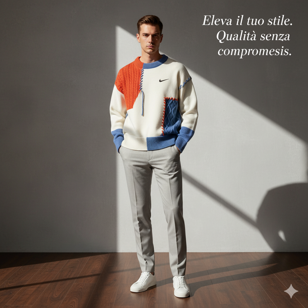 NKE - Maglione patchwork casual