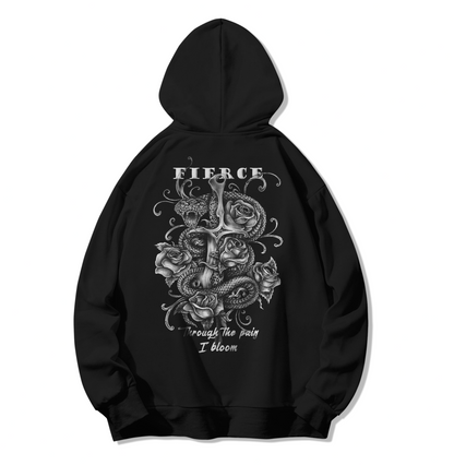 Dagger Snake and Roses - Oversize Hoodie